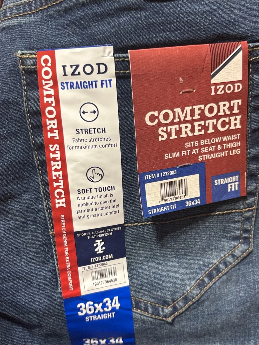 Izod Men’s Slim Straight Jeans - Dark Blue & Indigo (2 pairs)